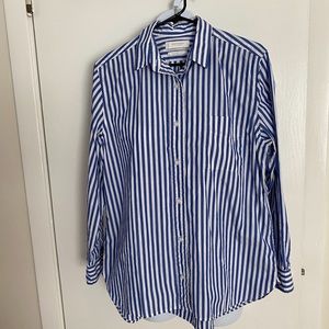 NEW XL Blue & white striped blouse